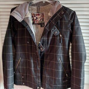Burton Black and White Checkered Ski Jacket